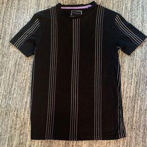 Denim‎ & Flower Ricky Singh Men’s Size Small T Shirt Black Vertical Stripes